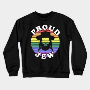 Retro LGBT Proud Jew Jewish Crewneck Sweatshirt